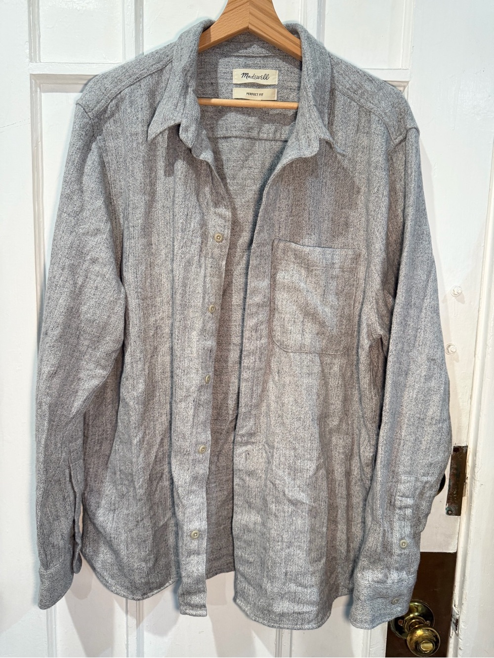 Madewell Light Gray Overshirt with Collar